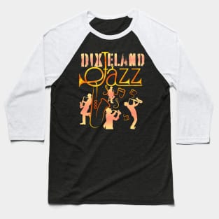 Retro Dixieland Jazz Band Baseball T-Shirt